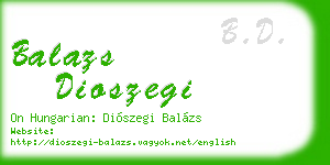 balazs dioszegi business card